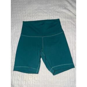 Lululemon align biker shorts in a blue/green color